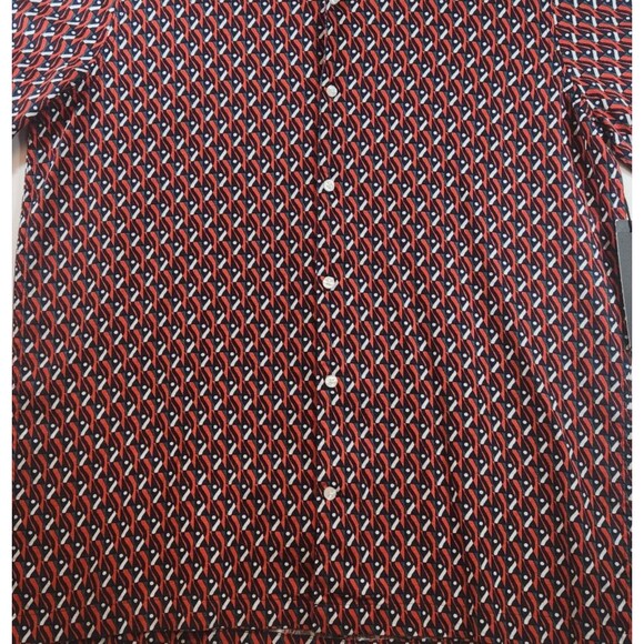 Shaquille O'Neal XLG Mens Shirt Button Short Sleeve Size XLT Red White Black NWT - Picture 3 of 16